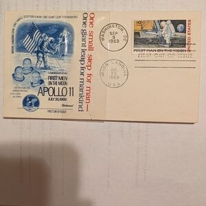 Apollo 11 Commemorative First Day Cover — Blue & White